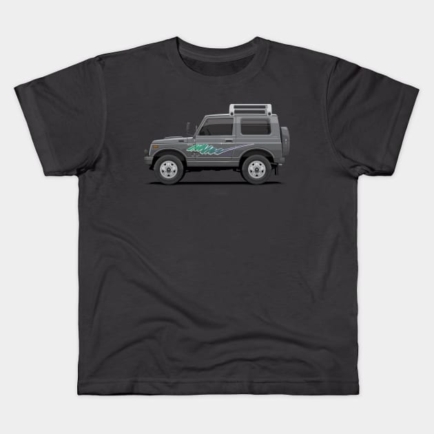 Jimny JA11 SJ410 Grey - Side Kids T-Shirt by ARVwerks